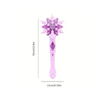 Princess Snow Wand Toy Fairy Girls Glowing Wands Christmas Halloween Children Toys Snowflake Light Sound Sticks Kid Cosplay