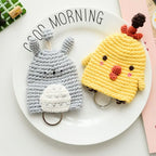 Cute Animal Doll Crochet Keychains For Keys Storage Funny Puppy Series Knitted Bag For Car Keys Holder Keyrings Custom Wholesale