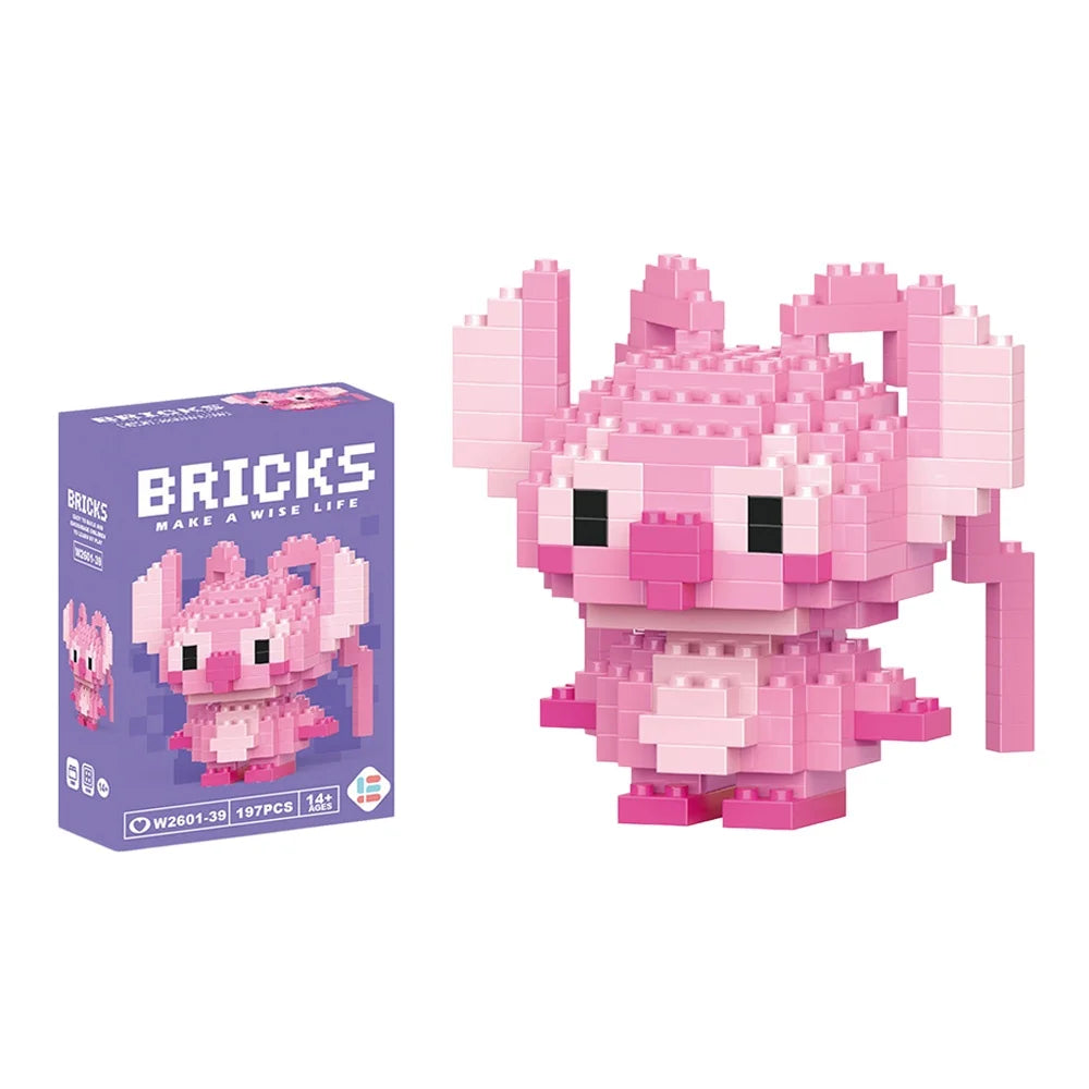 Disney 214 style Winnie LinaBell StellaLou Building Blocks Princess Cartoon Figrues Bricks Children's Assembly Toys Model Gift