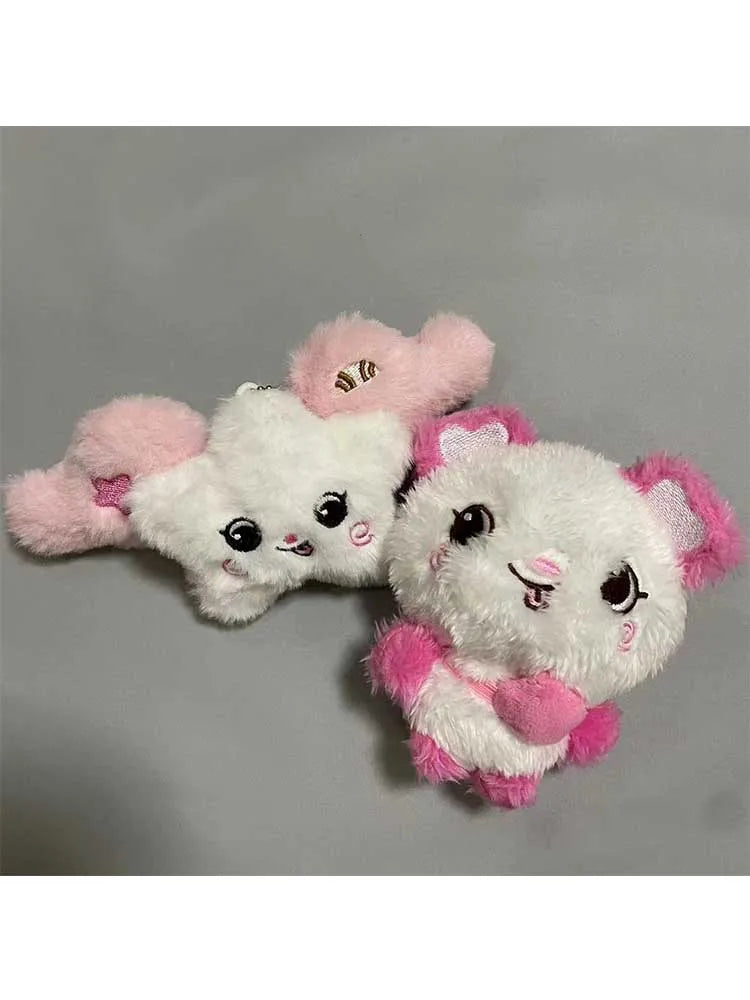 Kpop NTC WISH Sakuya RIKU YUSHI Tea Cat Doll Plush Dog Keychain NTCWISH Cartoon Keychain Bag Pendant Keychain Fans Collect Gif