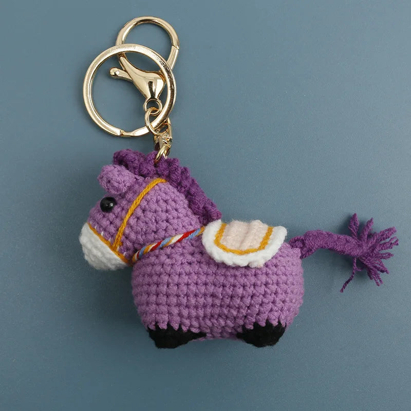Funny Zebra Crochet Keyrings For Bag Pendant Handmake Animal Doll Knitting Keychain Cute Sheep Keyrings Gifts Custom Accessories