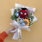 Amine Super Hero Spider-Man Stuffed Plush Dolls Creative Handmade Bouquets for Boys Graduation Christmas Birthday Gifts