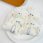 1/5pcs Soft Plush Dumpling Keychains Stuffed Cartoon Cute Creative Pendant Key Ring Food Bag Decorations Girls Backpack Charm
