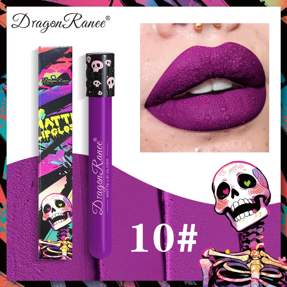 Waterproof and Easy To Color Halloween Makeup Sexy Red Vampire Liquid Lipstick Matte White Black Lip Gloss Facial Body Painting