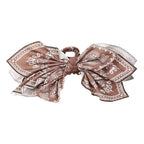 Women's Style Brown Cashew Flower Bow Hair Clip High-End and Elegant Hair Clip Shark Clip Fashion Headwear Girls Headdress