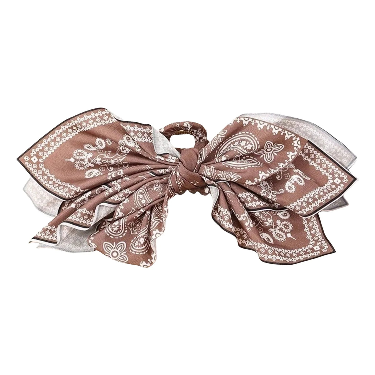 Women's Style Brown Cashew Flower Bow Hair Clip High-End and Elegant Hair Clip Shark Clip Fashion Headwear Girls Headdress