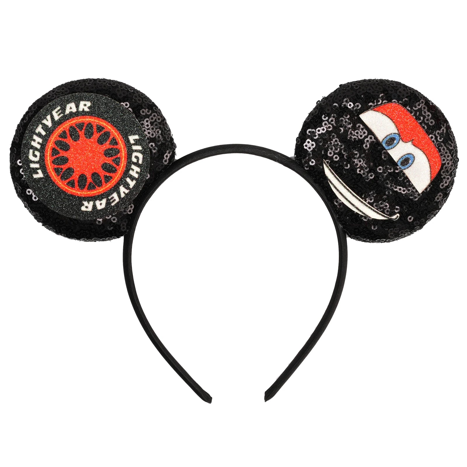 Disney Anime Cars Ears Headbands Women Sequins Bow Hairband Girls Pixar 95 Lightning McQueen Hair Accessories Kids Headwear Gift