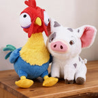 Cute Moana Pig and Rooster Plush Toy, Anime Pig Princess Chicken Plush Animal Companion Sleep Toy, Home Decor,  Birthday Gift