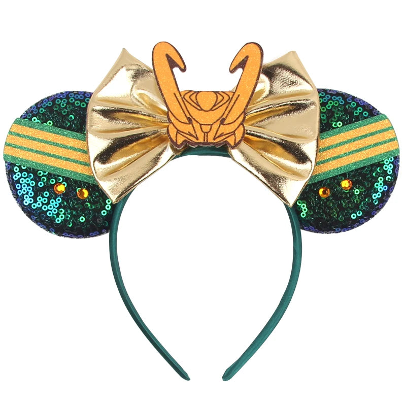 2026 Trip Mouse Ears Headband for Girls Women Sequin Castle 5"Bow Hairband Festival Party Cosplay DIY Hair Accessories
