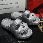 Halloween Personalized Skull Design Women Slippers Summer Outdoor Fun Slide Thick Sole Platform Beach Non-Slip Women Sandal