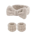 Coral Fleece Face Wash Headband & Absorbent Wristband Set