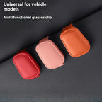 1/2Pc Sunglasses Holder Is Suitable for Car Sun Shades Magnetic Leather Sunglasses Clip and Ticket Clip Car Sunshade Accessories