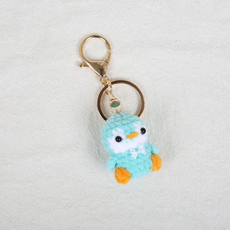 Mini Penguin Series Crochet Keychain For Car Keys Pendant Cartoon Animal Doll Keyrings Knitted Penguin Keychain Custom Accessory
