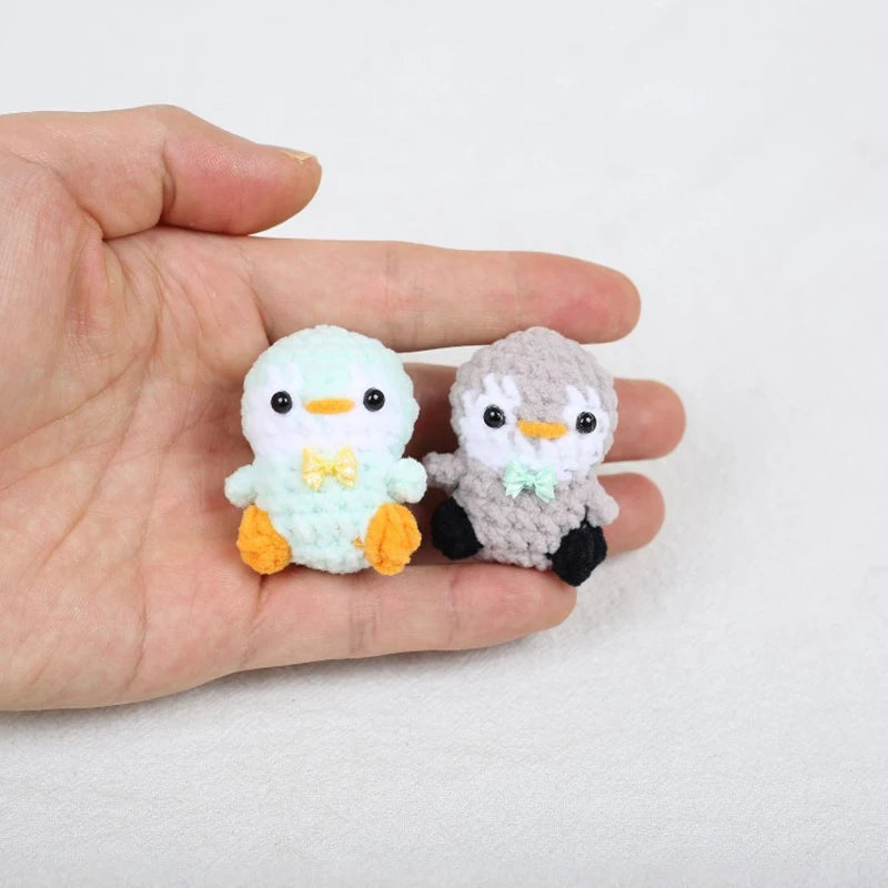 Mini Penguin Series Crochet Keychain For Car Keys Pendant Cartoon Animal Doll Keyrings Knitted Penguin Keychain Custom Accessory