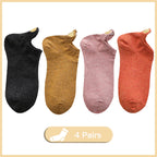 4 Pairs Lot Fashion Socks Women 2026 New Spring Cotton Color Novelty Girls Cute Heart Embroidery Casual Funny Ankle Socks Pack