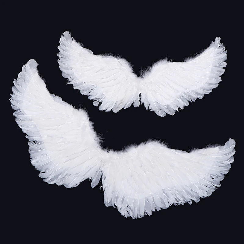 Kids Adult Party Swallow White Angel Feather Wings Halo Magic Wands Cosplay Elastic Straps Wedding Halloween Birthday Props