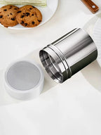 Duster With Cover Cocoa Powder Coffee Stainless Steel Duster Fine Mesh Bucket Seasoning Bottle Home Kitchen