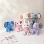 25cm/9.84in Soft Elephant Plush Stuffed Animal - Cute Fluffy Colorful Plush Toy (Multiple Colors: Pink/Blue/Purple/Rainbow) - Id