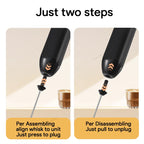 Wireless Milk Frother Electric Type-C Handheld Blender Stainless Steel Mini Coffee Maker Whisk Mixer For Coffee Cappuccino Cream