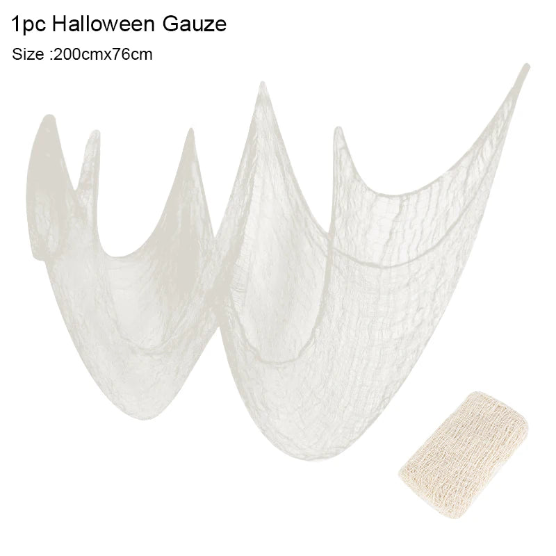 Horror Halloween Party Decoration Haunted Houses Doorway Outdoors Decorations Black Creepy Cloth Scary Gauze Gothic Props