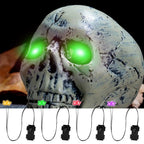 Glowing Eyes Halloween Decor with Timer LED Light Up Props for Skulls Pumpkins Tombstones Masks Halloween Party Decorations