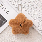 Cartoon Squeeze Capybara Plush Keychain Kawaii Plush Stuffed Soft Siamese Cat Keyring Toys Keyring Squeak Capibara Doll Kids