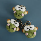 Cute Frog Doll Crochet Keychain Funny Frog Doll Keychain Pendant Handmaking Knitted Frog Keyring Wholesale Custom Accessories