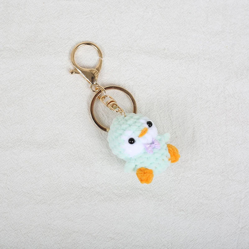 Mini Penguin Series Crochet Keychain For Car Keys Pendant Cartoon Animal Doll Keyrings Knitted Penguin Keychain Custom Accessory