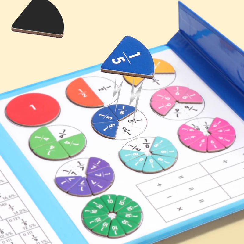 Magnetic Fraction Puzzles for Math Mastery Montessori Enlightenment with Fun Arithmetic Teaching Aid Cognitive Educational Toys