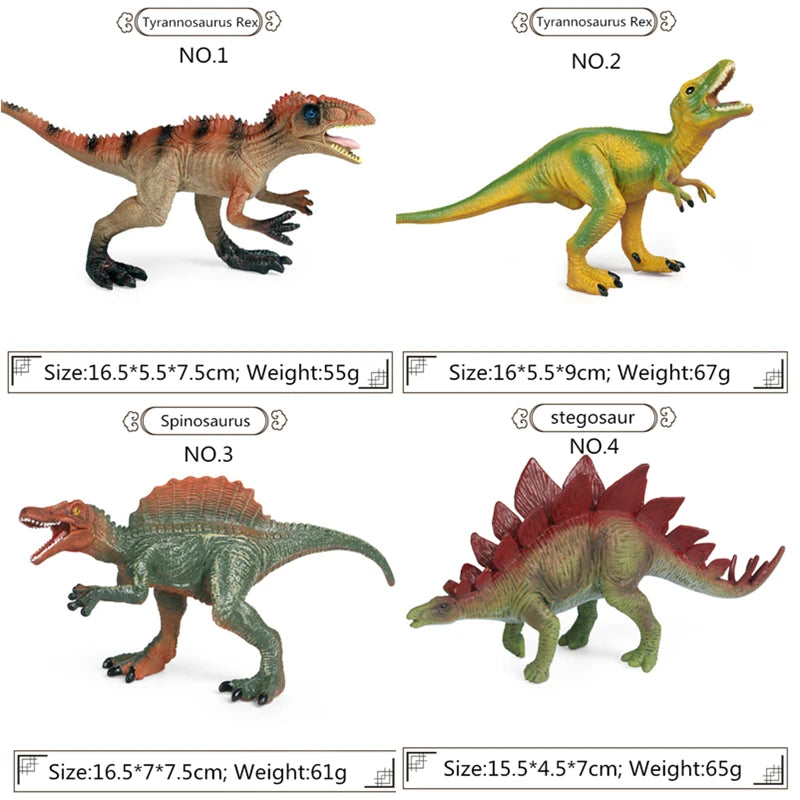 High Quality PVC Jurassic Dinosaurs World Action Figures Decoration Tyrannosaurus Brachiosaurus Rex Model Toy For Christmas Gift