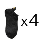 4 Pairs Lot Fashion Socks Women 2026 New Spring Cotton Color Novelty Girls Cute Heart Embroidery Casual Funny Ankle Socks Pack