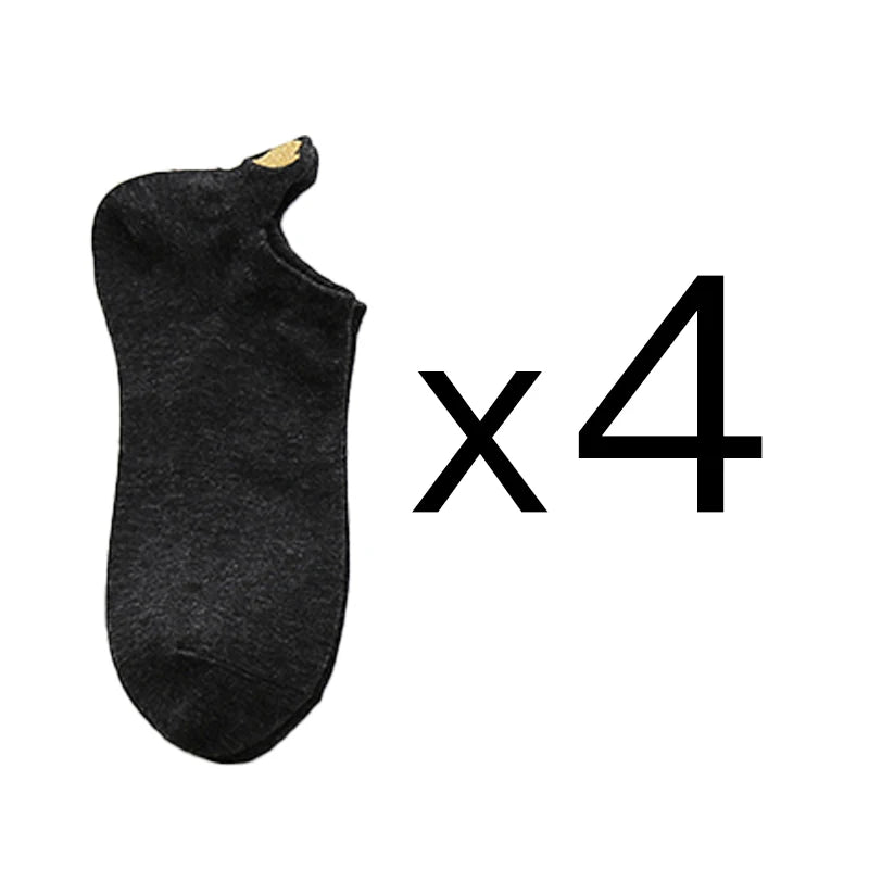 4 Pairs Lot Fashion Socks Women 2026 New Spring Cotton Color Novelty Girls Cute Heart Embroidery Casual Funny Ankle Socks Pack