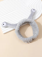 Cute Animal Ears Headbands with Fluffy Ball Soft Coral Fleece Elastic Hair Band For Women Washing Face Makeup Cosmetic