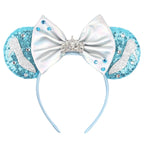 2026 Trip Mouse Ears Headband for Girls Women Sequin Castle 5"Bow Hairband Festival Party Cosplay DIY Hair Accessories