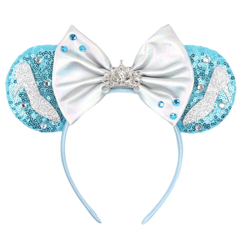 2026 Trip Mouse Ears Headband for Girls Women Sequin Castle 5"Bow Hairband Festival Party Cosplay DIY Hair Accessories