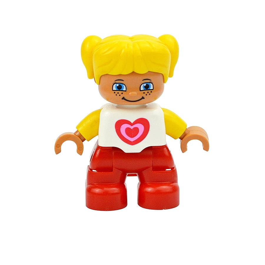 Big Size Figures Building Block Doll Family Farmer Pirate Worker Doctor Policemen Large Brick Compatible Build House Duploes Toy