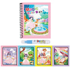 1pc Reusable Water Drawing Book Magic Water Book Mess-Free Magic Painting Pad with Refillable Water Pen Learning  Education Toy