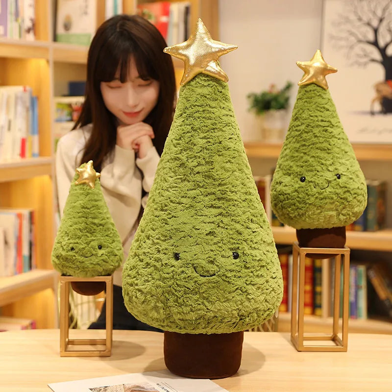 1Pc 29-90CM Simulation Christmas Tree Plush Toys Cute Evergreen Plush Pillow Dolls Wishing Trees Stuffed for Christmas Dress Up