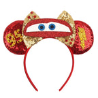 Disney Pixar Cars Kawaii Ear Headbands for Adults Lightning McQueen Hairband Cars on The Road Headwear Girl Bow Hair Accessories
