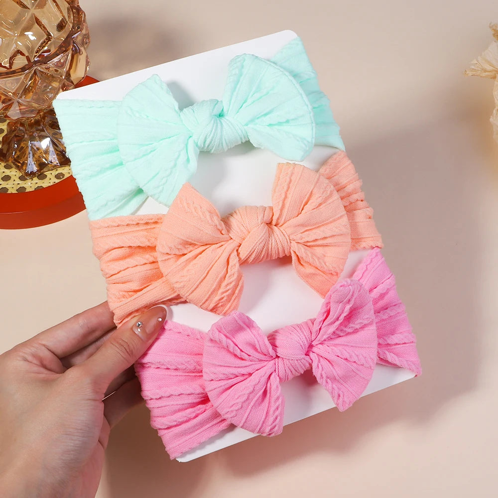 3Pcs/Lot Cable Knit Baby Headbands For Children Elastic Baby Girls Turban Kids Hair Bands Newborn Headwrap Baby Hair Accessories