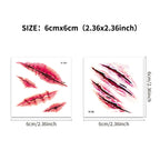 20 Sheets 3D Realistic Scar Tattoos - Waterproof Fake Bloody Wound Stickers for Halloween Cosplay Face & Body Makeup Adults