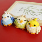 Cute Parrot Series Handmake Crochet Keychain Creative Small Bird Doll Keyring Gifts Knitted Parrot Keychain Custom Accessories