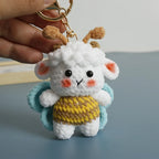 Funny Sheep Doll Crochet Keychains Custom Crochet Cartoon Animal Doll Series Keyring Knitting Bee Doll Cute Keychain Wholesale
