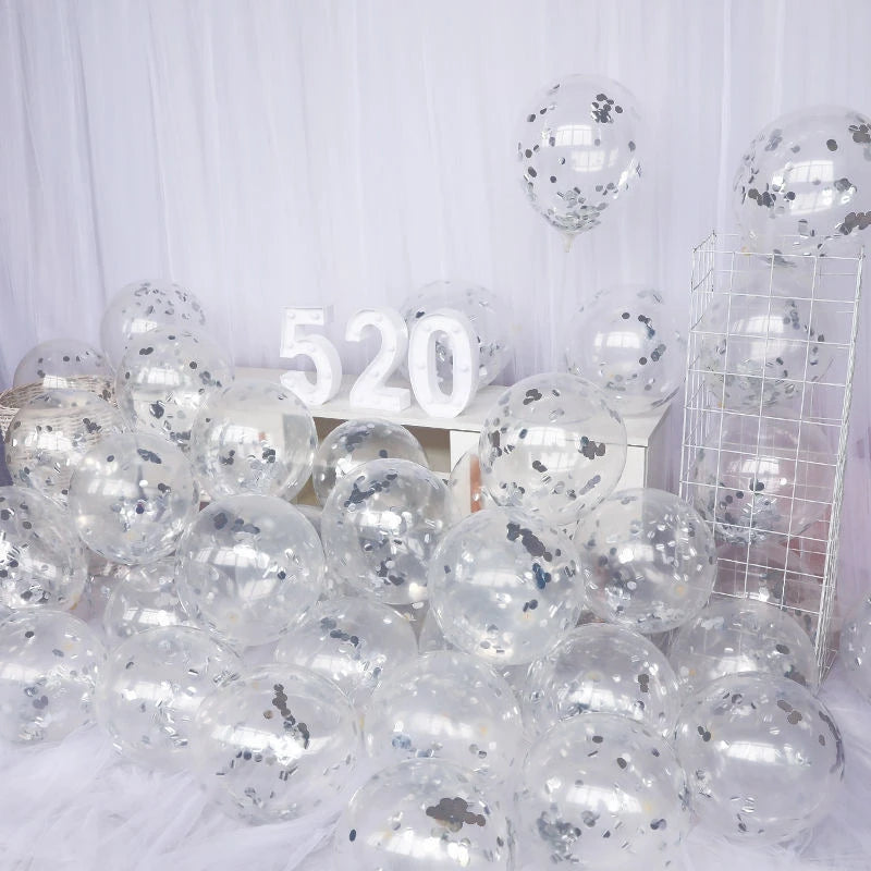 Gold Silver Confetti Balloons Glitter Sequin Globos Helium Balloon Birthday Party Halloween Christmas Party  Wedding Decorations