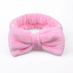Women Solid Bow Headbands Coral Fleece Makeup Spa Wash Face Turban Head Wrap Girls Hair Towel Accessories Head Band Hairbands