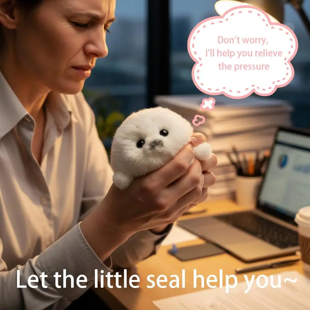 Soft Grey Seal Plush Keychain White Seal Plushies Animal Pendant Fashion Stuffed Doll Keyring Car Key Accessories Car Ornaments