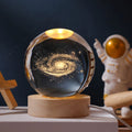 Unique 3D Crystal Ball Night Light Led Lamp Bedside Table Glowing Galaxy Lamp Saturn Planets Moon Birthday Gift Toy 5cm