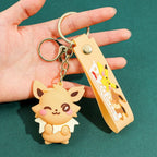 Eevee Keychain Evolution Set, Flareon Jolteon Vaporeon Plush Keychain, Pokémon Eeveelutions Key Ring for Fans