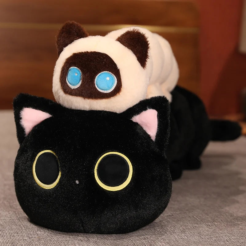 50/80/130CM Creative Cat Caterpillar Plush Toys Stuffed Soft Animal Long Pillow Funny Bed Cushion for Children Gift