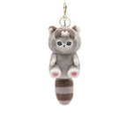 Cute Cat Disguised as a Long-Tailed Animal Plush Keychain Pendant Small Doll Gift Soft Keyring for Animal Lovers